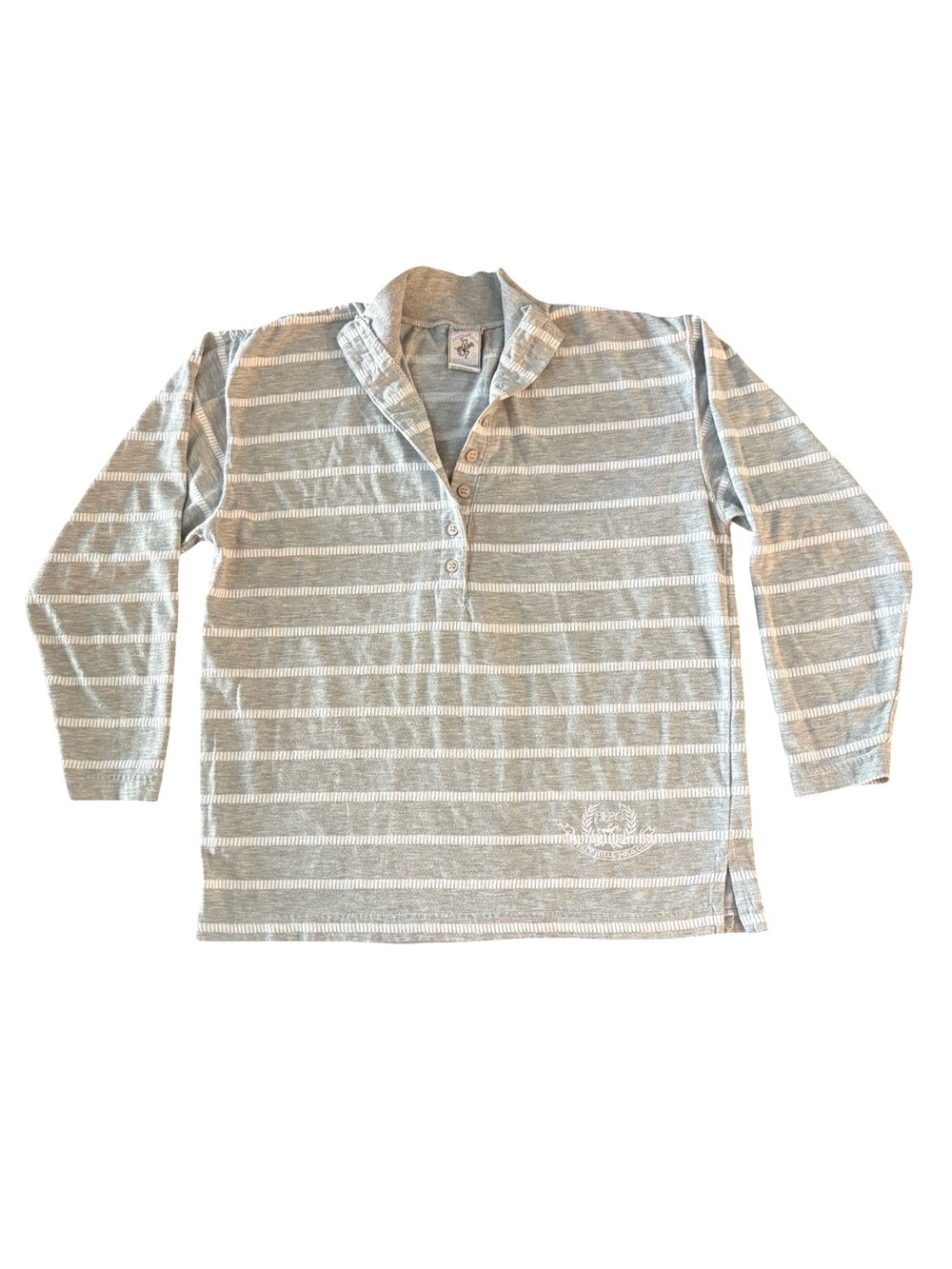 VINTAGE Beverly Hills Polo Club Sport Striped Long Sleeve Polo Size S